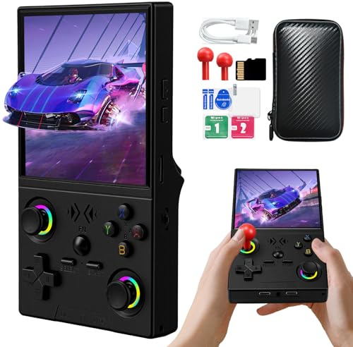 XF40V Retro Handheld Game Console, Retro Gaming Console 4.0'' IPS Screen Linux System Built-in 64G TF Card, Open Source Linux System, Preloaded 20000+ Classic Games, Portable Video Gaming