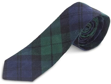 Hamilton Kilts Cravatta scozzese nero Stewart tartan scozzese tradizionale acrilico twill tessuto motivo a quadri, Blackwatch, Taglia unica