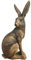 Reflections Large Bronze Alert Sitting Hare Figure Ornament Wildlife Figure