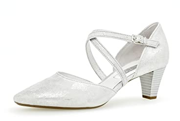 Gabor Femme Escarpins, Dame Escarpins à lanières,Escarpins Sangle,féminines,Chaussures à Talons,Sandales,Fines,Blanc (Ice) / 60,42 EU / 8 UK