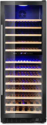 HENDI Weinkühlschrank, mit 2 Zonen, Getränkekühlschrank, Platz für 135 Flaschen, 387L, 220-240V, 130W, 595x680x(H)1625mm