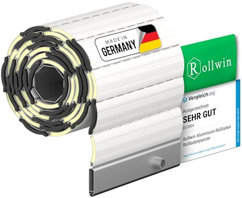 Rollwin ROLLADEN ALU Maxi 52 Weiss Gebohrte Endleiste Rolladenpanzer Aluminium Lamelle mit Rollladendämmung Rollladenfenster Rollladen DEUTSCHE Produktion zum Einbauen Hier Konfigurieren »»
