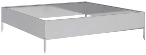 vidaXL Hochbeet, Pflanzbeet Pflanzkasten Offene Unterseite, Gemüsebeet Kräuterbeet Erhöhtes Design, Gartenbeet Blumenkasten Kompostbehälter, Verzinkter Stahl