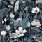 Livelynine Self Adhesive Grey Blue Floral Wallpaper Tropical Leaves Navy Wallpaper Feature Wall Living Room Bathroom Waterproof Vintage Flower Wall Paper Vinyl Wrap for Furniture Patterned 44.5CMx2M
