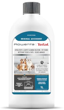 Rowenta Clean It Solution Solution nettoyante tissus et taches d’Animaux pour tissus et tapis - 1L XD5320F0, Blanc