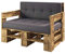 Lermowood Palettenmöbel Mp Sofa 100 x 80 x 30 cm Geflammt | Europaletten Indoor und Outdoor Lounge Gartenmöbel Holz Gartenmöbel Set Lounge Möbel Terrasse Balkon Loft Stil Paletten