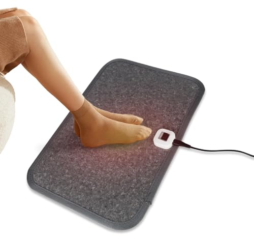 Dhqkqg Tapis de sol Chauffant, 50 x 35 cm Chauffe Pied, Tapis Chauffant Pied, Chauffe Pieds Électrique, Chauffe-pieds, Interrupteur à Pieds, Température Réglable, pour le Bureau à la Maison