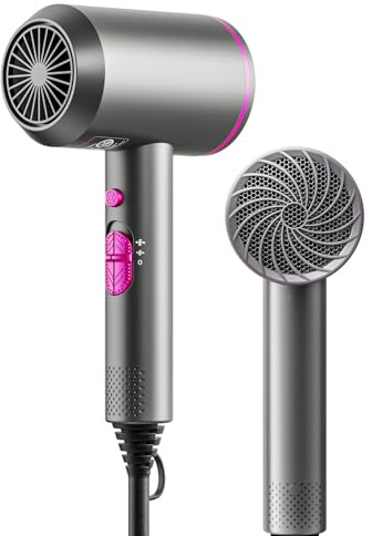 Dekuri Hair Dryer, Powerful Fast Drying Hairdryer, Millions Negative Ions with 7 Modes, Hairdryers for Women Man (Black)