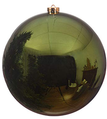 Christmas Decorations PERAGA Weihnachtskugel Kunststoff 20cm Piniengrün
