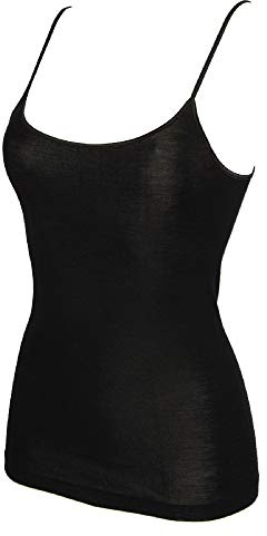 RAGNO Camiciola Donna Top laccino 85% Lana Merino e 15% Seta Articolo 07402E, 020 Nero, 5-Quinta (EU L - F 4 - USA M - GB 36)