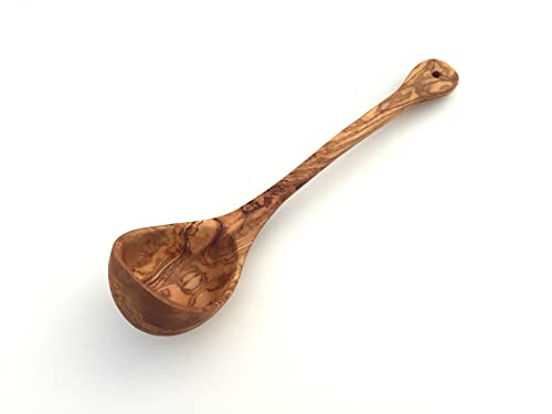 Generisch Kelle 35 cm, Suppenkelle, Schöpflöffel, Saunakelle, Saunalöffel, Aufgusskelle, aus Olivenholz in Handarbeit
