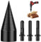 Holzspalter Schraube Kegel,32mm Spaltholzkegel Holzspalterbohrer,Brennholzspalter-Bohrer,Spiralbohrer,Kegelspalter für den Haushalt,Bohren für Brennholz Kegelbohrer set,Elektrischer Holzspalter