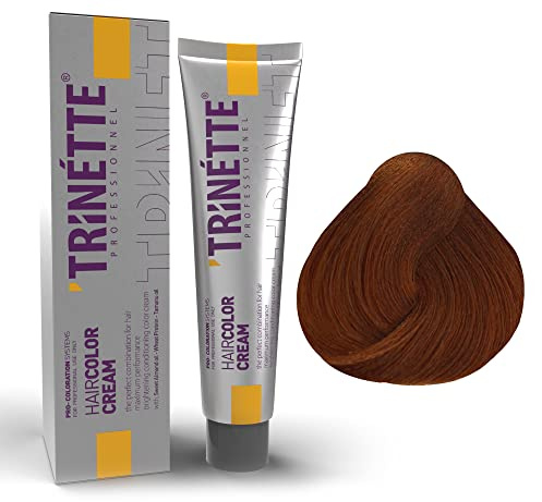 Trinette Professionelle No 8.4 Ljusblond Koppar Permanent Hårfärg Kräm 100 ml – Intensiva Kopparresultat, Lysande Röda Toner, Hög Täckning, Långvarig Salongskvalitet