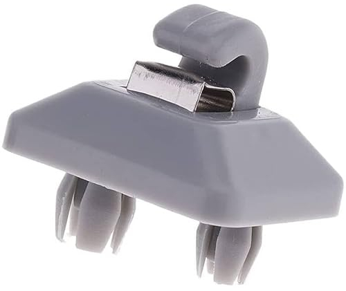 AUTOZOCO Soporte de gancho con clip para visera interior coche compatible con Aud - gancho parasol - gancho para visera - Compatible con Aud - Gris