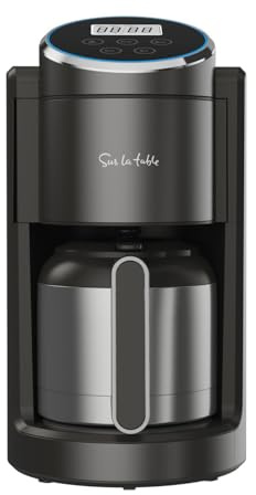 Sur La Table 12-Cup Electric Teapot with Infuser - 1.7L Coffee Maker with Adjustable Temperature, Stainless Steel Thermal Carafe & LED Display, Safe Kitchen Appliance for Brewing Coffee & Hot Water