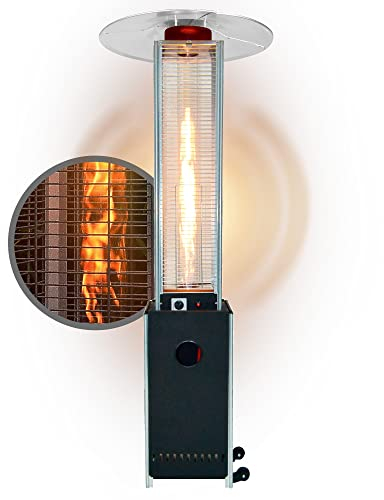 APANA Gasheizer 12,5 kW Bellamente Cristal praktischer Gasheizstrahler für Terrasse Garten Balkon mit Umkippsicherung & Abschaltautomatik in schwarz
