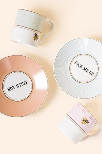 YVONNE ELLEN Slogan Espresso Cup & Saucers, Set of 2