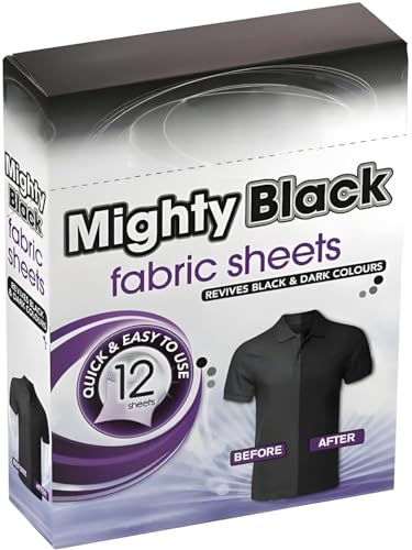 Fabric Sheets Revives Black And Dark Clothes Mighty Black Laundry Restorer Dye Wipes For Restoring Faded Clothes Deep Colors Reviver Cloth Wash Colour Run Protection 12 Washing Machine Sheets (1)