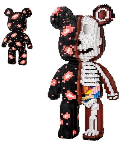 DAHONPA Ensemble de micro blocs de construction squelette d'ours pour dissection animale (7220 pièces), décoration créative pour maison et bureau, cadeau pour adultes et enfants