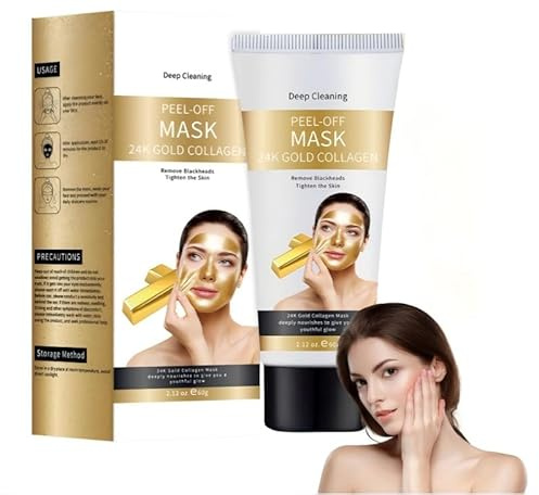 Eazerom 08 Gold Peel Off Maschera Viso, Maschera Per Il Viso in Oro 24K,