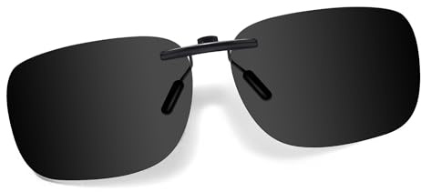 VIEWBETTER® Polarized Clip On Sunglasses Over Glasses for Men Women Lightweight UV Protetion Rimless Non Flip Up Shades V802