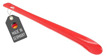 Lantelme skohorn 35 cm i set med färgval plast skohorn stabil skodraghjälp, röd, 36-46