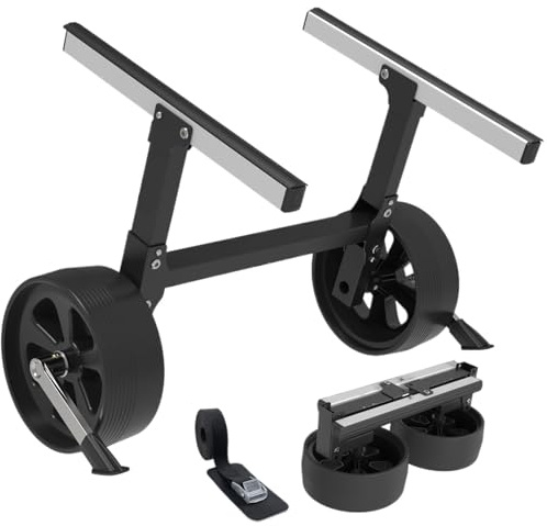 SHENJMAI Chariot pour remorque de Kayak Chariot de Transport Pliable et Robuste for Kayak, Roues Anti-crevaison béquille | Capacité Charge: 158 kg, Noir