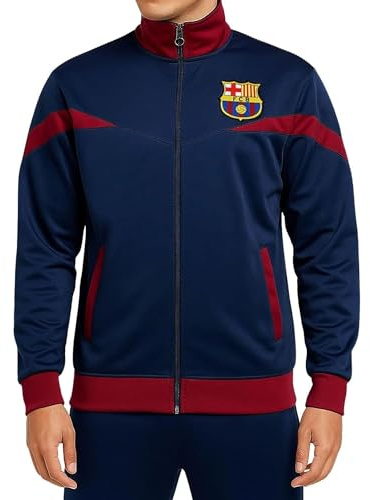 Icon Sports FC Barcelona Full-Zip Barça Track Jacket (Large, Blue)