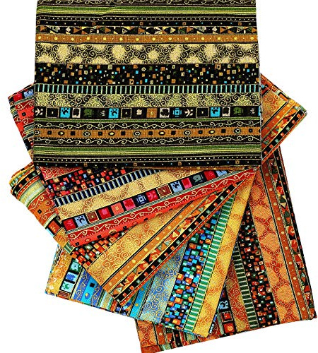 5 Piezas de Telas de Patrón Étnico de Algodón Paquete de Tela de Acolchar Precortada para Costura Patchwork Protectores Faciales Manualidades, 50 x 40 cm