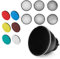 7 Zoll 18 cm Bowens Mount Standard Reflektor Diffusor mit Wabengitter Mit 6-Farben-Weichlichttuch für Bowens Mount lamp (Standard reflektierend + All Grid + 6 Farbe)