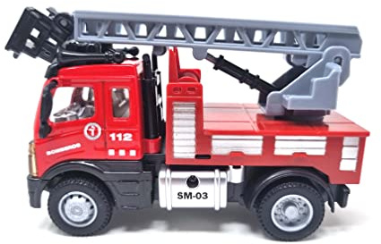 PLAYJOCS GT-8128 camion pompiers voiture métallique jouet pour enfants et collectionneurs.