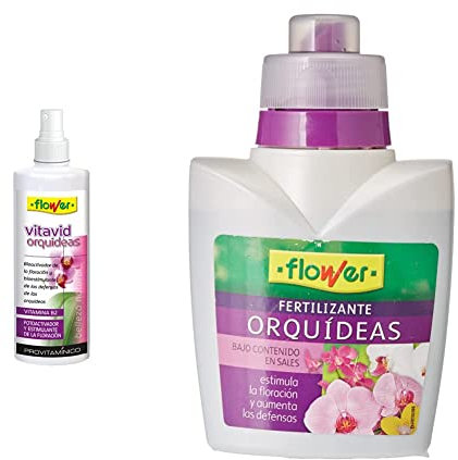 Flower Vitavid Orquídeas Platinum 10, 180 ml & Abono Líquido Orquídeas, 300 ml