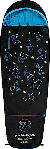 normani Wasserdichter Kinderschlafsack Deckenschlafsack Camping Outdoor Reise-Schlafsack - Erweiterbarer Kinderschlafsack 100 cm - 155 cm Körpergröße Farbe Blau