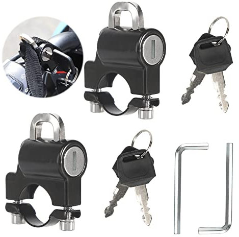 ANROI Protégez votre casque avec notre kit antivol universel pour moto - 2 serrures en alliage d'aluminium avec 4 clés, 4 rondelles et 4 vis incluses