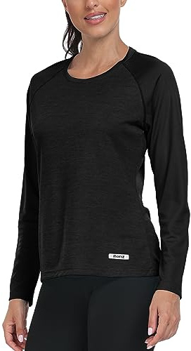 AjezMax Camiseta de Manga Larga para Mujer, Protección Solar UPF 50+ UV Camisa, Top de Gimnasia, Long-Sleeve Shirt, Secado rápido