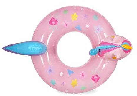 Legami - Ciambella Gonfiabile per Piscina, Maxi Ciambellone per Bambini, Accessorio Gonfiabile Mare Spiaggia, Sostiene Fino a 40 Kg, Ciambella Unicorno, Diametro 80 cm
