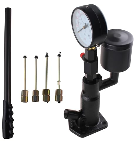 SUKITMISO 600 Bar Diesel Einspritzdüsen Tester mit Handhebel, Diesel Einspritzdüse Prüfgeräte mit Doppelter Skala, Injektor Prüfgerät für Verschiedene Tests und Prüfungen