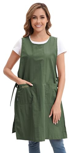 Nanxson Delantal de Cocina Ajustable para Mujer con Bolsillo Delantal Suelto Delantales de Chef para Casa, Cocina, Restaurante, Cafetería