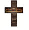 TTPSRY Croix Murale Décorative Cène Biblique Inscription Verset Jean 6:35 Décoration Religieuse Bois Rustique Art Chrétien Tableau Classique Ornement Spirituel