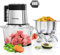tritatutto elettrico 2 litri, Robot da cucina da a 3 velocità con 2 ciotole e 2 set di lame a due livelli, tritacarne e verdure da 400 W per carne, verdure, frutta e noci (DC1)