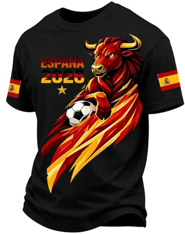 Camisetas Manga Corta Hombre España Mundial 2026, Camiseta Futbol Retro Hombre y Mujer, Diseño Fan España