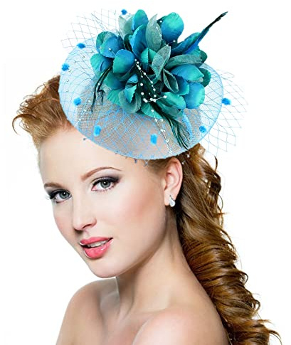 Chapeau Bibis Mariage Femme Coiffure Bride Fascinator Épingle à Cheveux Nuptiale élégantes Voilette en Maille Bandeau pour Cocktail Mariage Cérémonie Églises Photographe Fête Soirée Déguisement