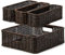 EZOWare 4er Set Rattankorb Tablettkörbe, Flechtkorb aus Kunststoff, Aufbewahrungsbox Rattan für Schubladen, Büro, Schlafzimmer, Kleiderschrank, Badezimmer - 2 Größen, Dunkel Braun