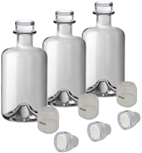 Geniess-Bar! Flaschen Set 18x Apothekerflasche 1000ml leer Glas Apotheker Flaschen mit Korken & Kapseln zum Verschließen & selbst Befüllen Glasflaschen