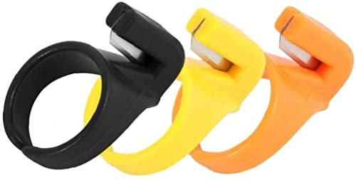 Anello da taglio per filo da cucire, 3 pezzi in plastica per dito in legno, strumento da taglio per filo di filato, strumento da cucito per uso domestico, design accattivante