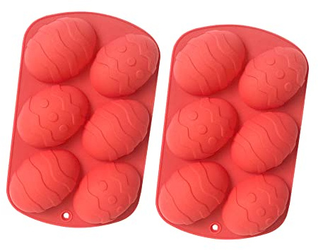 EchoDone 2 Pieces Easter Silicone Egg Mold Egg Shape Baking Chocolate Candy Mold for Easter Theme Party Decoration