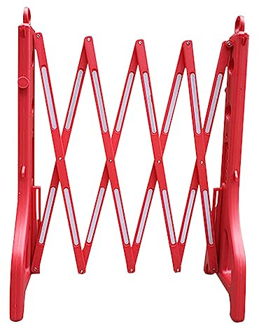 EMENAR Water Filled Barriers，Telescopic Fence Construction Protective Fence High-Intensity Lattice Reflective Film with Clear Nighttime Reflection and Warning Effect (Color : Rojo)