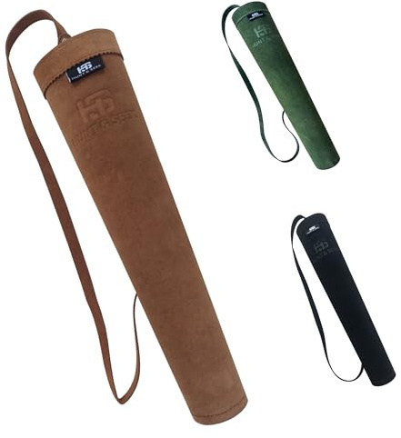 Hunt & Seek Cow Suede Leather 17-inches Back/Shoulder Arrow Quiver for Archery Hunting (Brown)