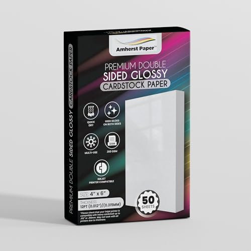 Double Sided Glossy Photo Paper 4x6, 260 GSM 12pt, 50 Sheets