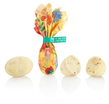 Venchi - Huevos de Chocolate, 1 Kg, Sabor Chocolate Blanco con Almendras, Pistachos Salados y 'Avellana Piamonte' Enteras, Sin Gluten, Colección Pascua, Idea de Regalo